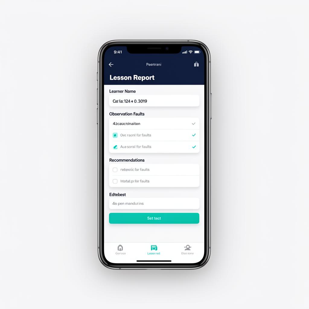 LPlan mobile app — quick lesson report